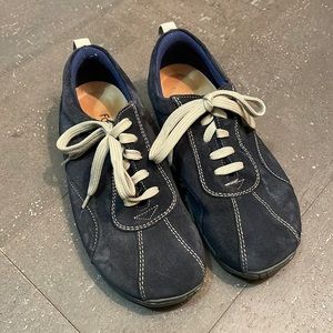 Blue suede Birkenstocks